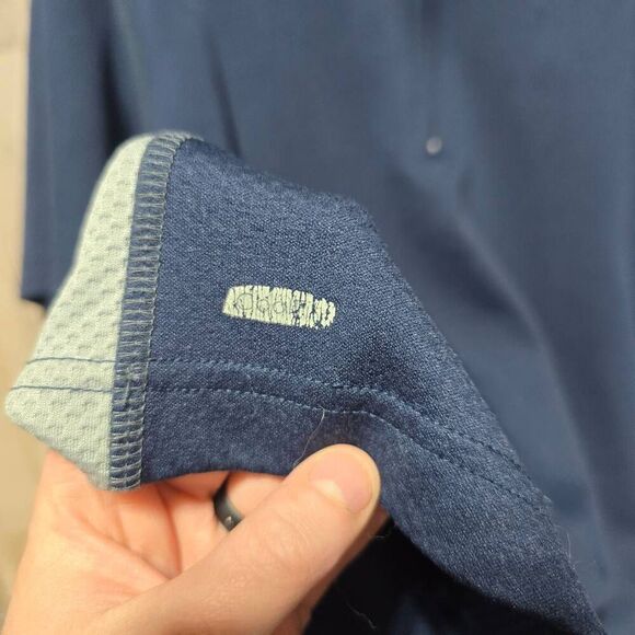 Alo Yoga Shirt Mens Blue Cool Fit Polo - Picture 2 of 5